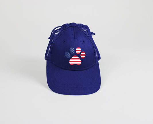 Patriotic Paw Dog Baseball Cap