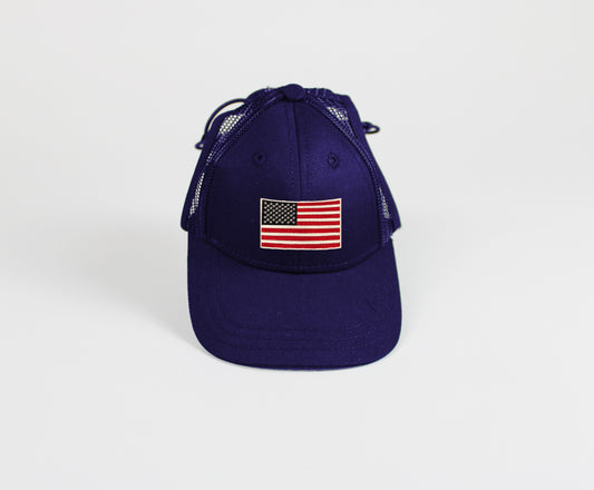 Vintage Flag Patch Dog Baseball Cap