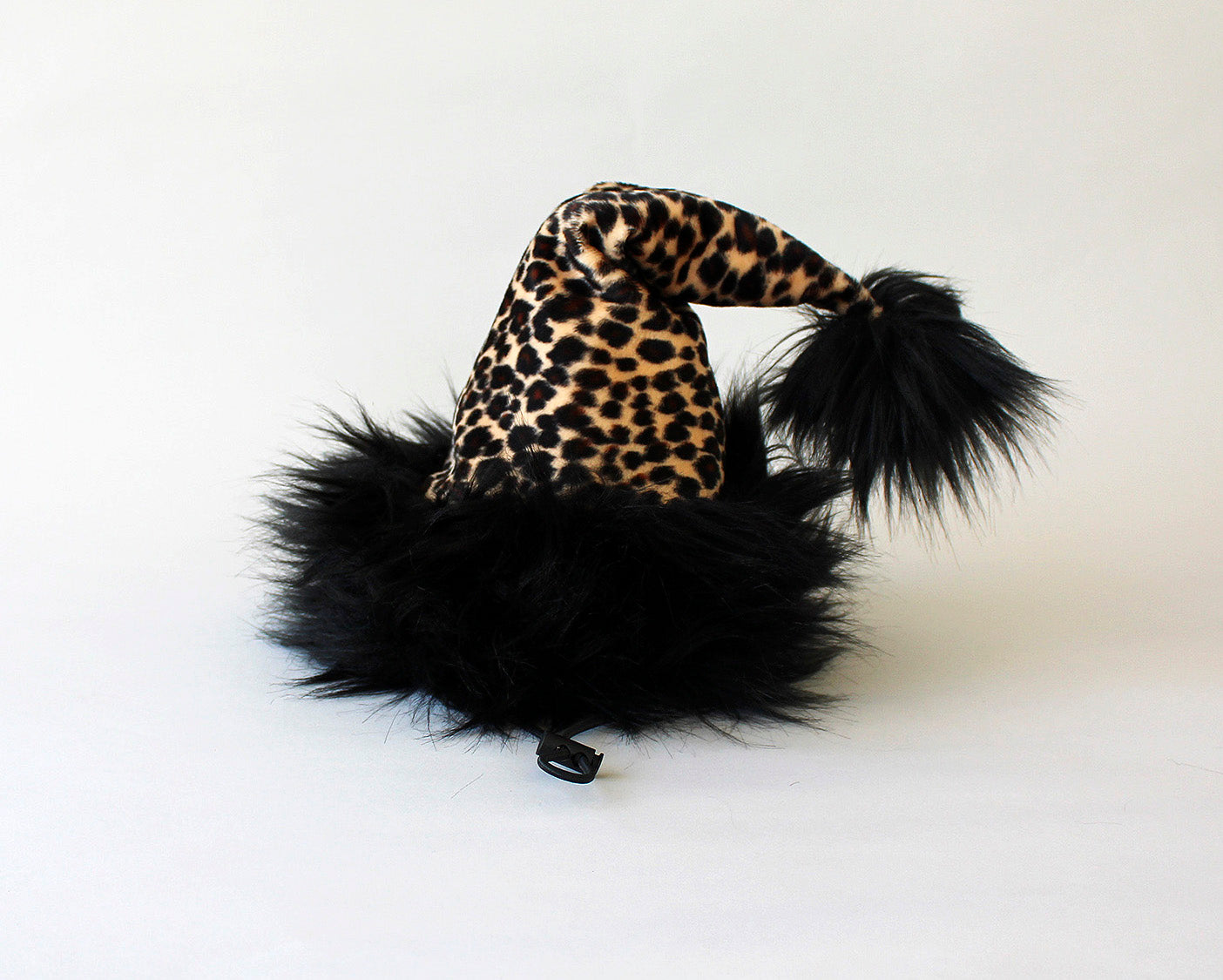 Leopard Print Dog Santa Hat