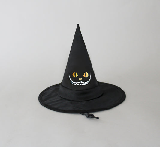 Cheshire Cat Face Dog Witch Hat