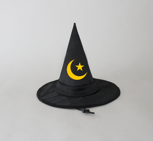 Celestial Spell Dog Witch Hat – Golden Moon & Star