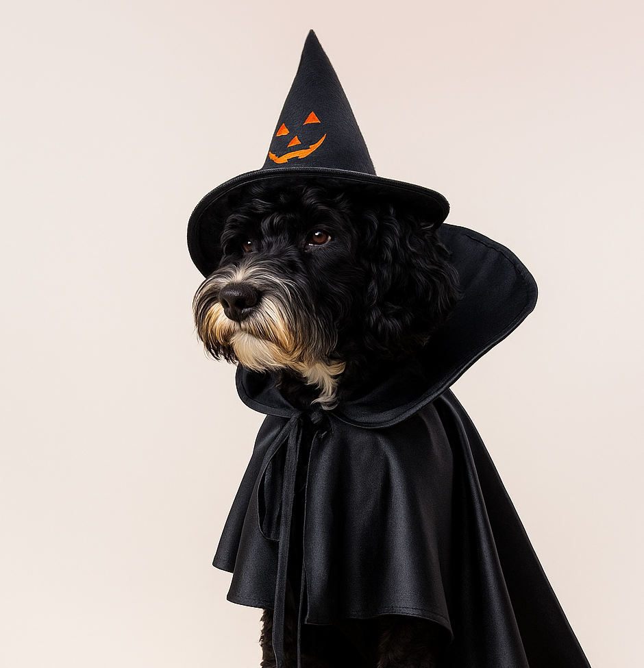 Trick-or-Treat Pumpkin Dog Witch Hat